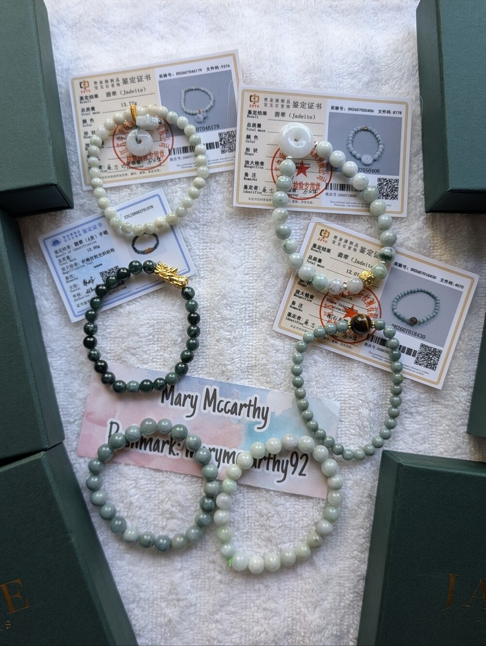 Beaded Jade Bracelets Bundle